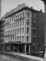 Storefronts at 40-46 Randolph Street, Chicago, c.1869